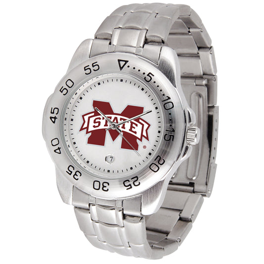 White Mississippi State Bulldogs Sport Steel Watch