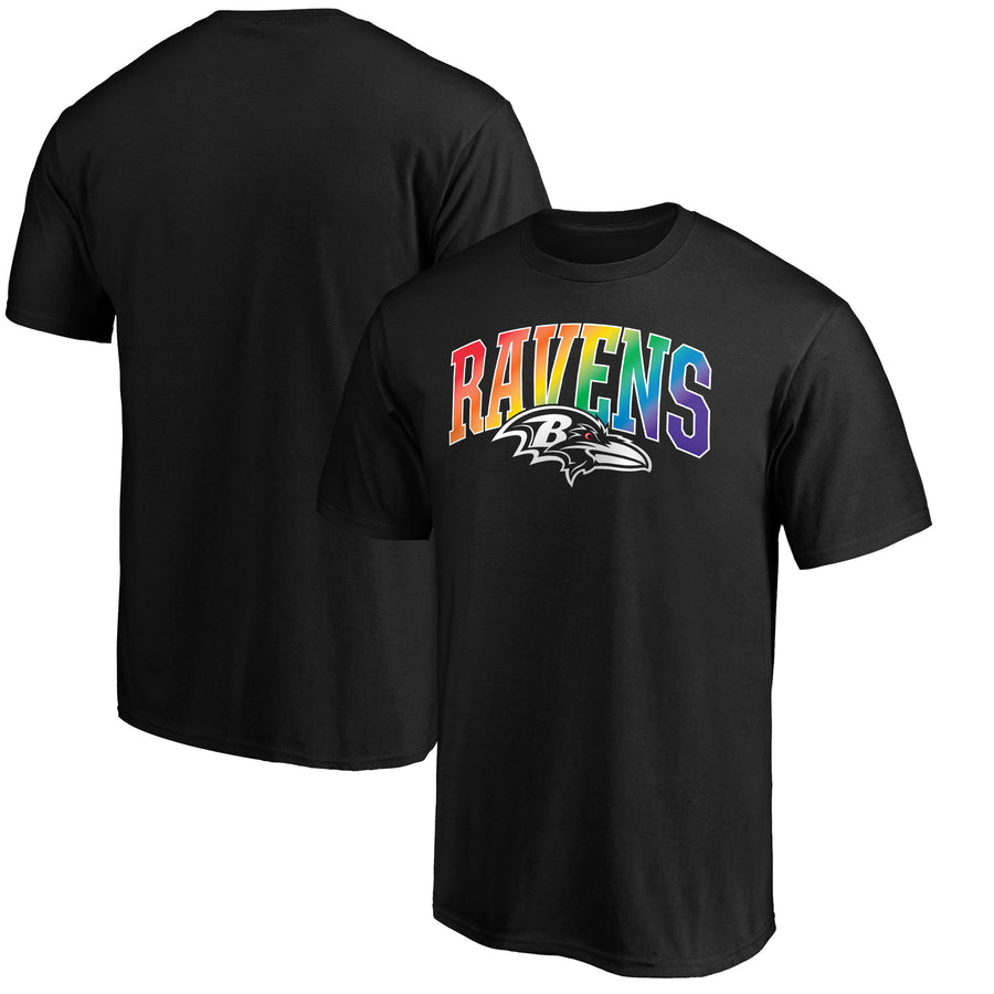 Men's NFL Pro Line Black Baltimore Ravens Pride Logo T-Shirt