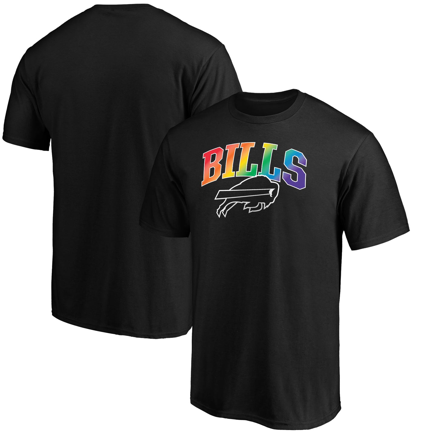 Men's NFL Pro Line Black Buffalo Bills Pride Logo T-Shirt