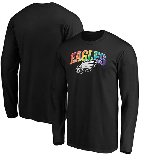 Men's NFL Pro Line Black Philadelphia Eagles Pride Logo Long Sleeve T-Shirt