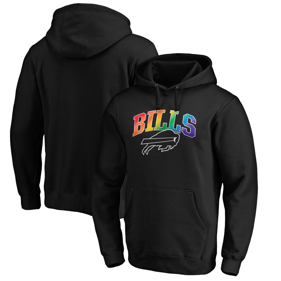 Men's NFL Pro Line Black Buffalo Bills Pride Logo Pullover Hoodie
