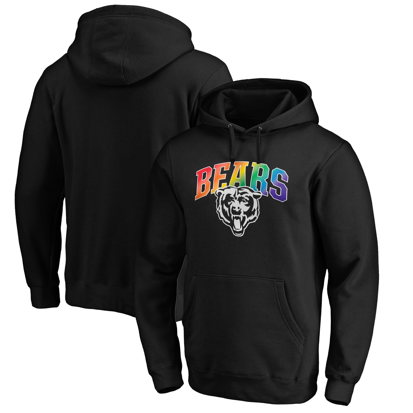 Men's NFL Pro Line Black Chicago Bears Pride Logo Pullover Hoodie