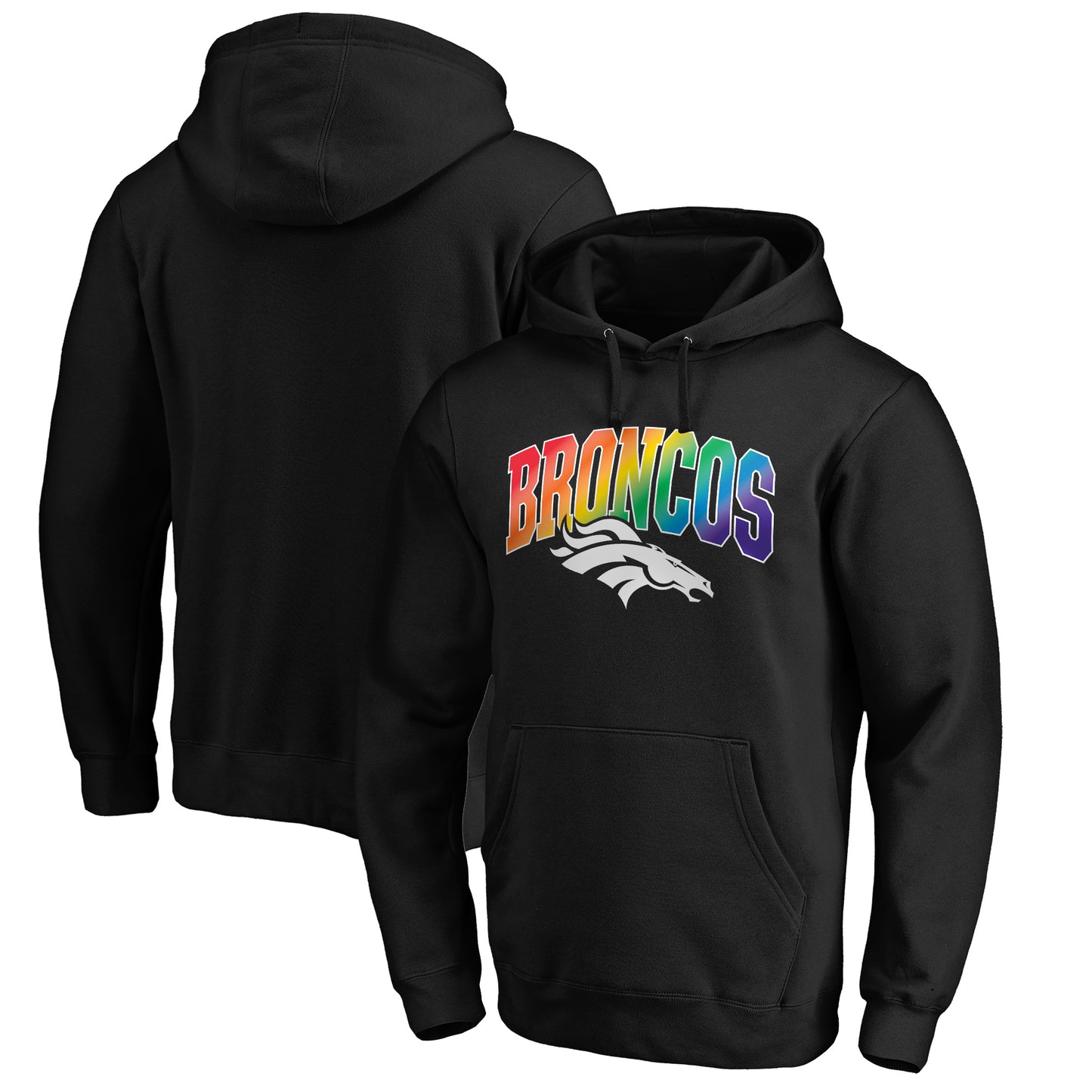 Men's NFL Pro Line Black Denver Broncos Pride Logo Pullover Hoodie