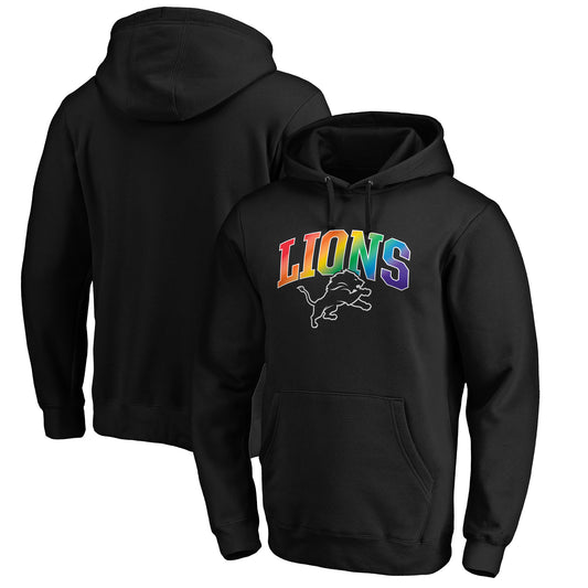 Men's NFL Pro Line Black Detroit Lions Pride Logo Pullover Hoodie