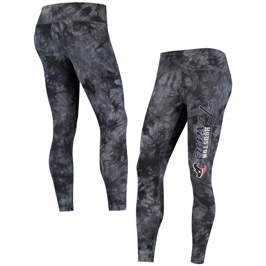 Women's Concepts Sport Black Houston Texans Burst Tie-Dye Leggings