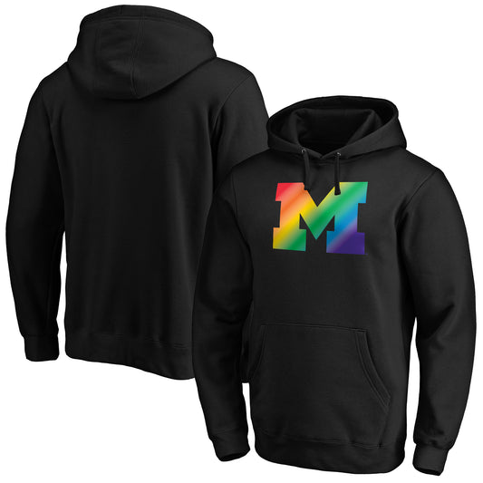 Men's Black Michigan Wolverines Team Pride Logo Pullover Hoodie