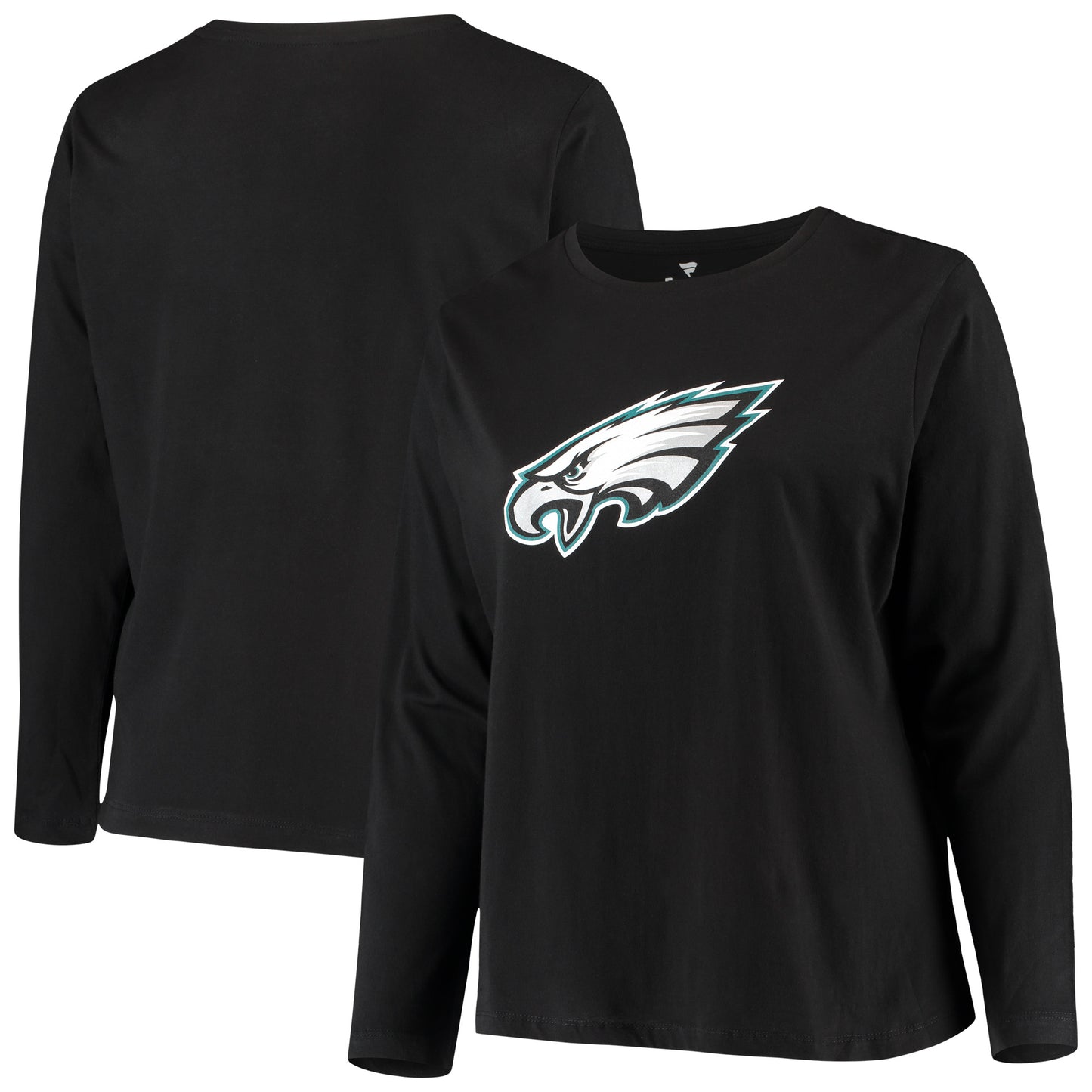 Women's Fanatics Black Philadelphia Eagles Plus Size Primary Logo Long Sleeve T-Shirt