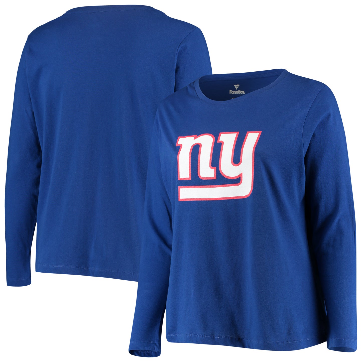 Women's Fanatics Royal New York Giants Plus Size Primary Logo Long Sleeve T-Shirt