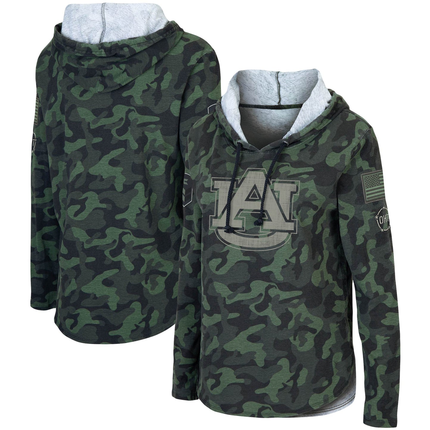 Women's Colosseum Camo Auburn Tigers OHT Military Appreciation Hoodie Long Sleeve T-Shirt