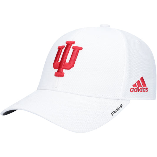 Men's adidas White Indiana Hoosiers 2021 Sideline Coaches AEROREADY Flex Hat