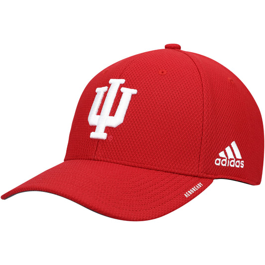 Men's adidas Crimson Indiana Hoosiers 2021 Sideline Coaches AEROREADY Flex Hat