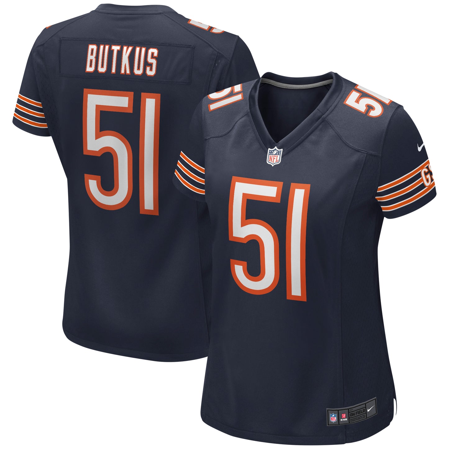 Women's Nike Dick Butkus Navy Chicago Bears Game Retired Player Jersey