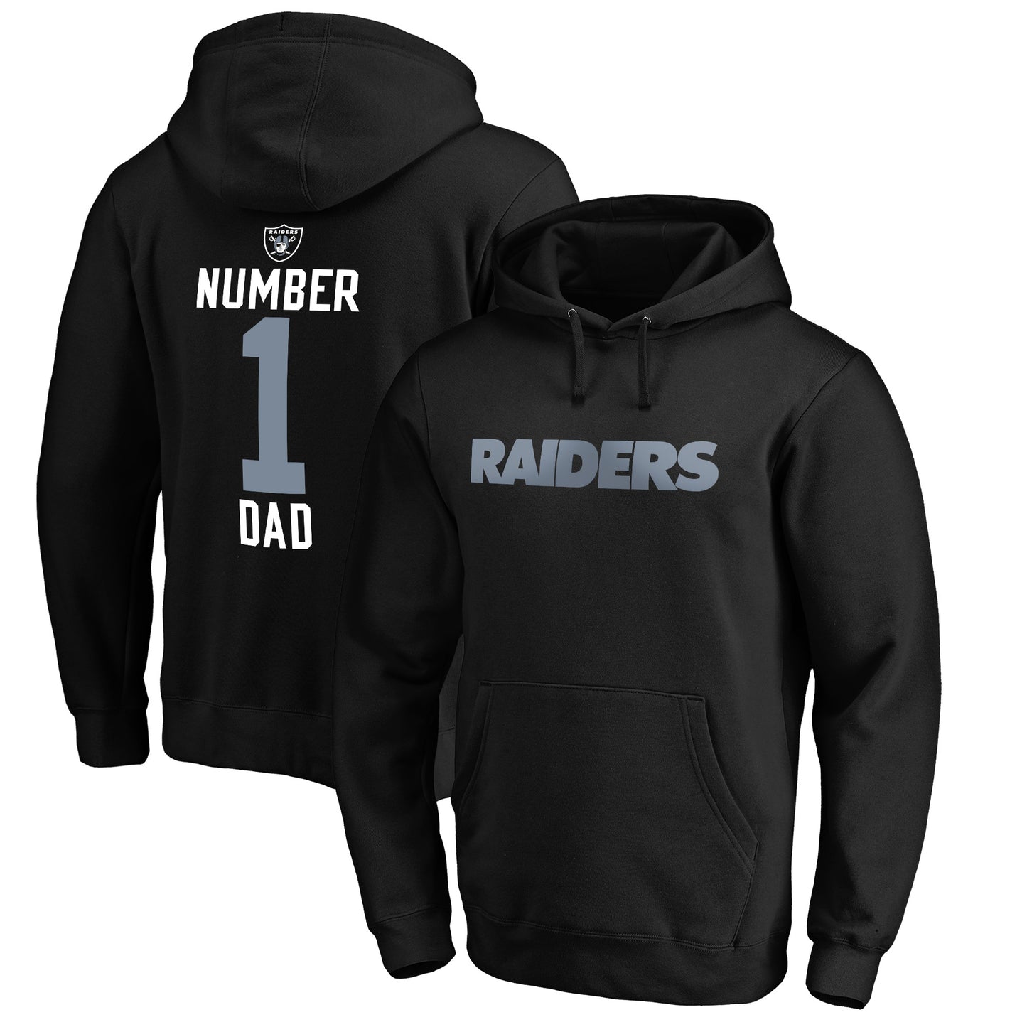 Men's NFL Pro Line Black Las Vegas Raiders #1 Dad Pullover Hoodie