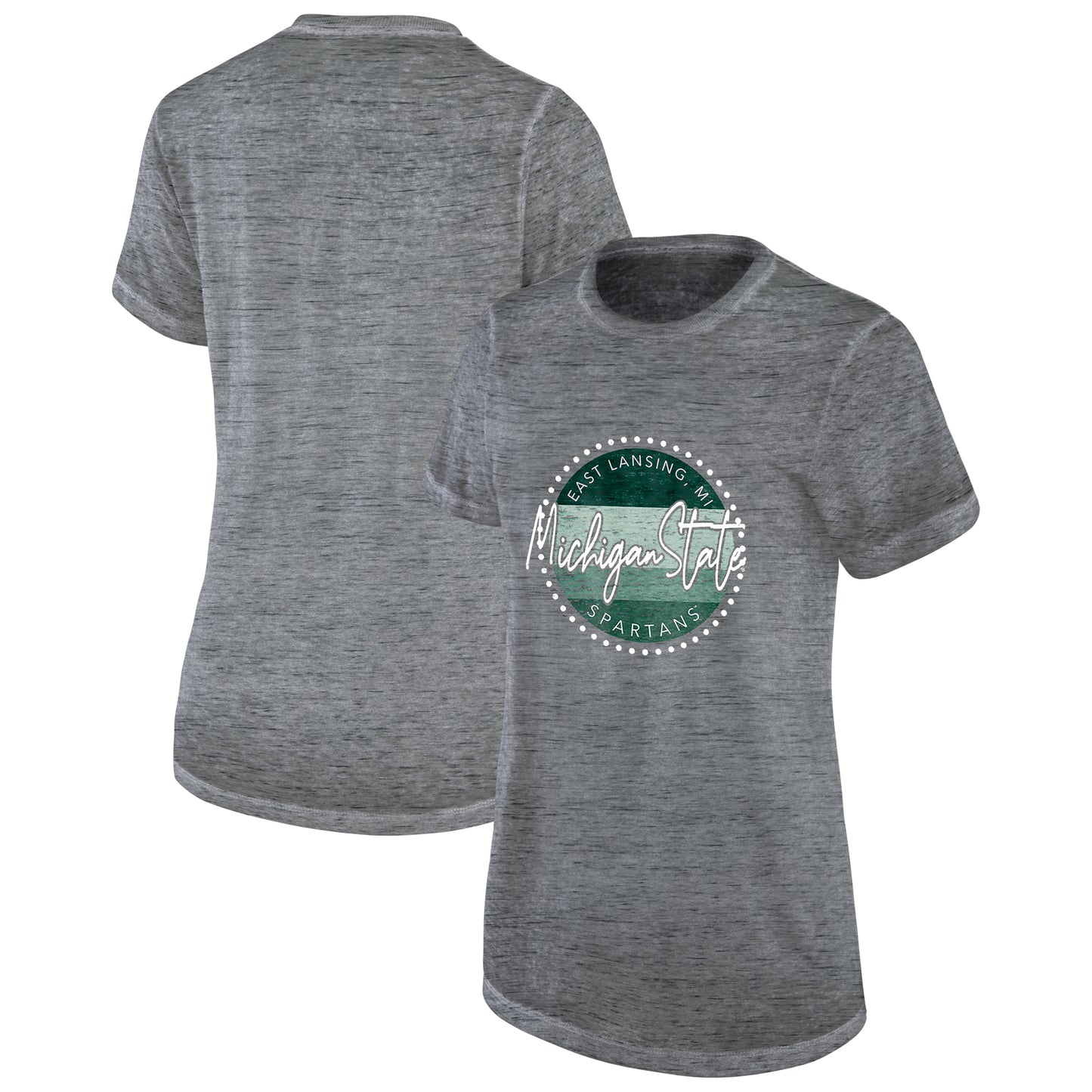 Women's Charcoal Michigan State Spartans Faded & Free Boyfriend T-Shirt