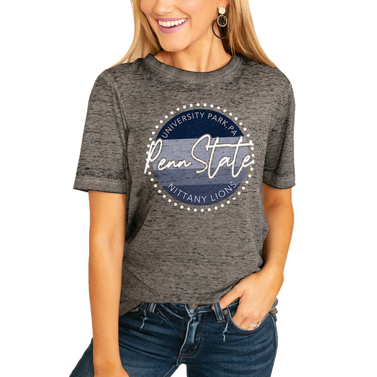 Women's Charcoal Penn State Nittany Lions Faded & Free Boyfriend T-Shirt