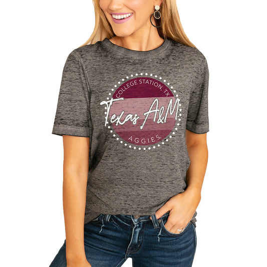 Women's Charcoal Texas A&M Aggies Faded & Free Boyfriend T-Shirt