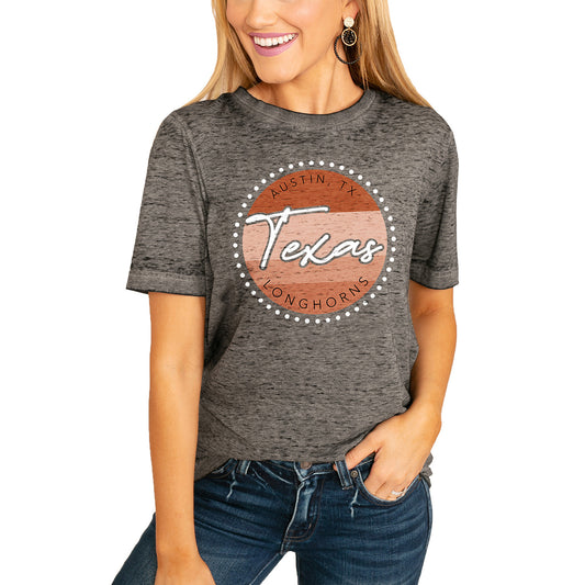 Women's Charcoal Texas Longhorns Faded & Free Boyfriend T-Shirt