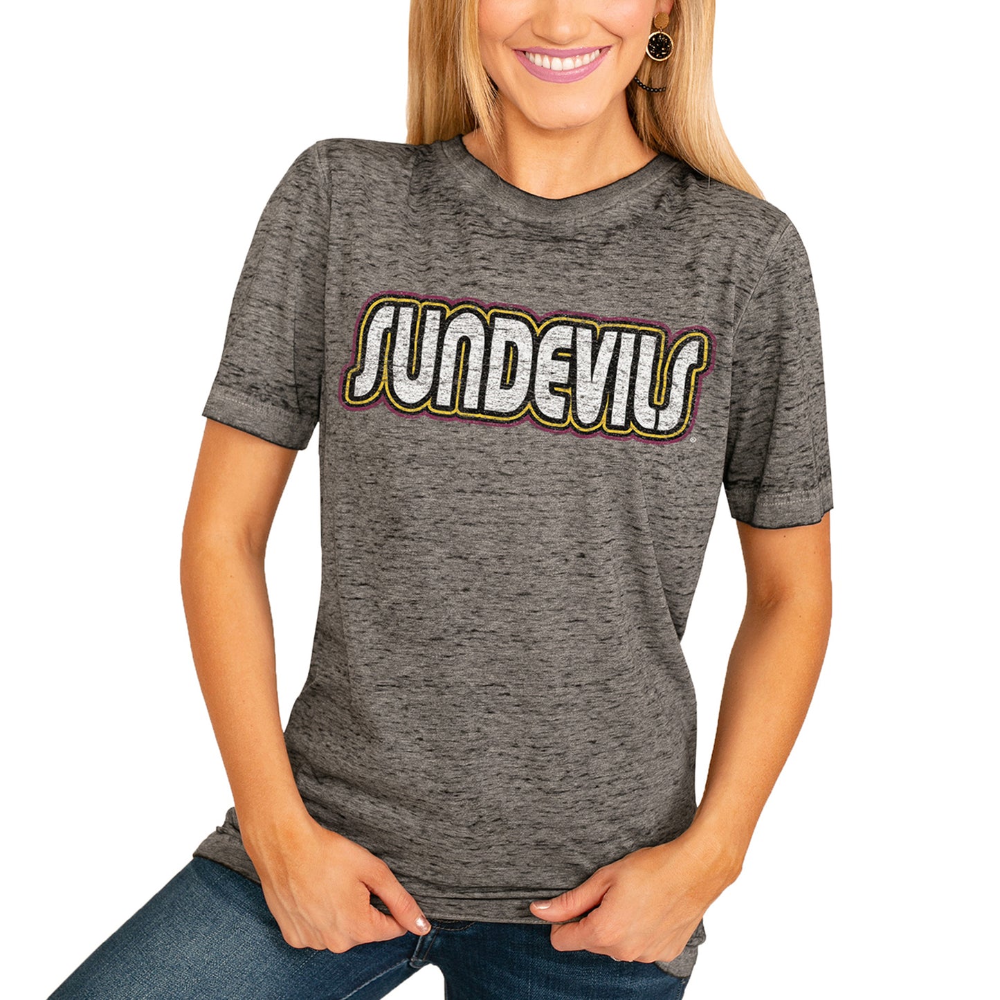 Women's Charcoal Arizona State Sun Devils It's A Win Boyfriend T-Shirt