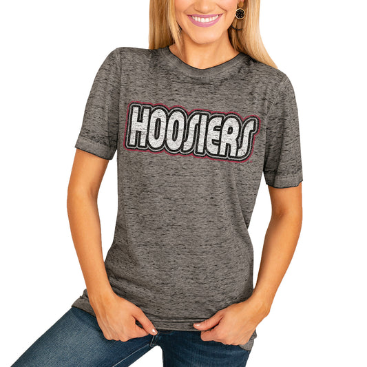 Women's Charcoal Indiana Hoosiers It's A Win Boyfriend T-Shirt