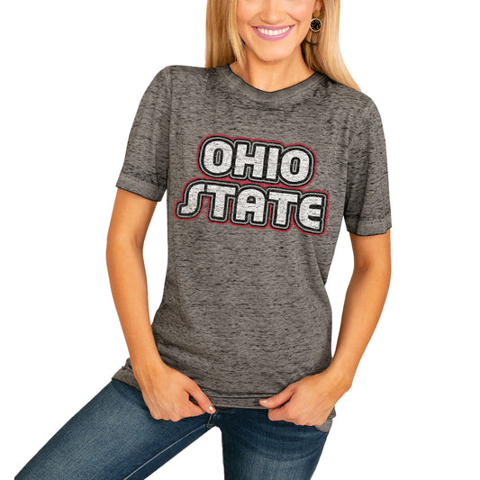 Women's Charcoal Ohio State Buckeyes It's A Win Boyfriend T-Shirt