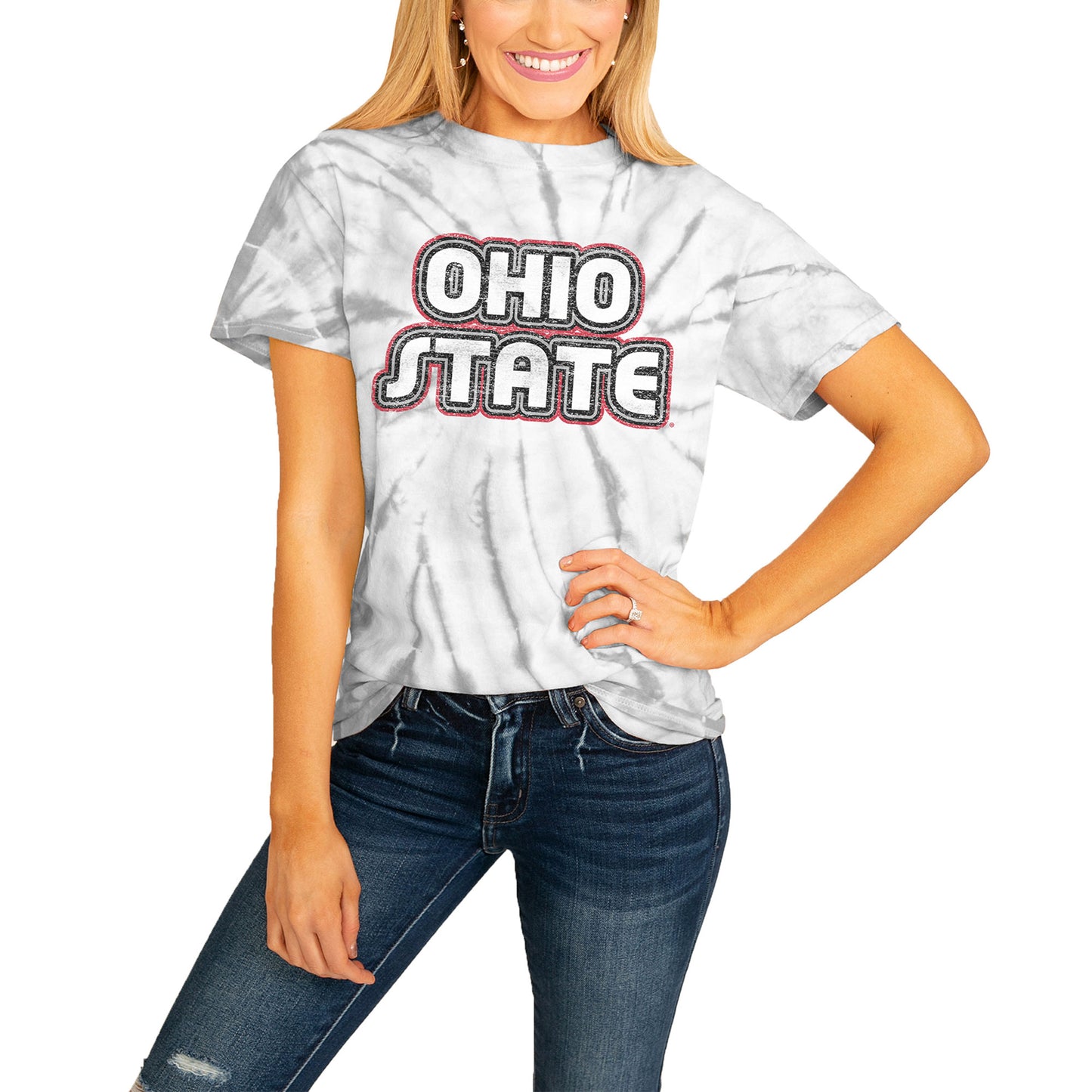 Women's White Ohio State Buckeyes It's A Win Spin-Dye T-Shirt