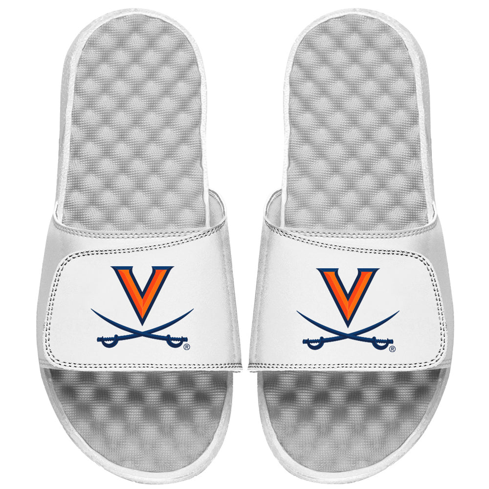 Men's ISlide White Virginia Cavaliers Primary Team Logo Slide Sandals