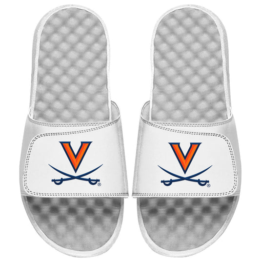 Men's ISlide White Virginia Cavaliers Primary Team Logo Slide Sandals