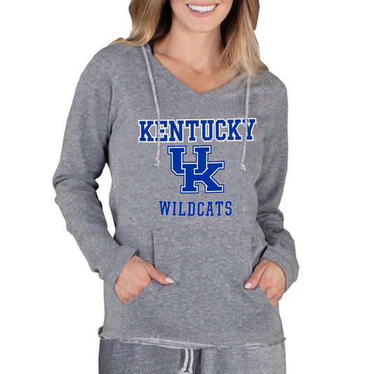 Women's Concepts Sport Gray Kentucky Wildcats Mainstream Lightweight Terry Pullover Hoodie