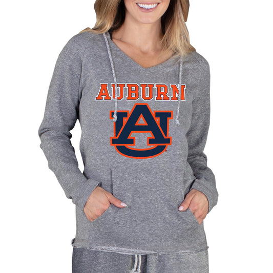 Women's Concepts Sport Gray Auburn Tigers Mainstream Lightweight Terry Pullover Hoodie