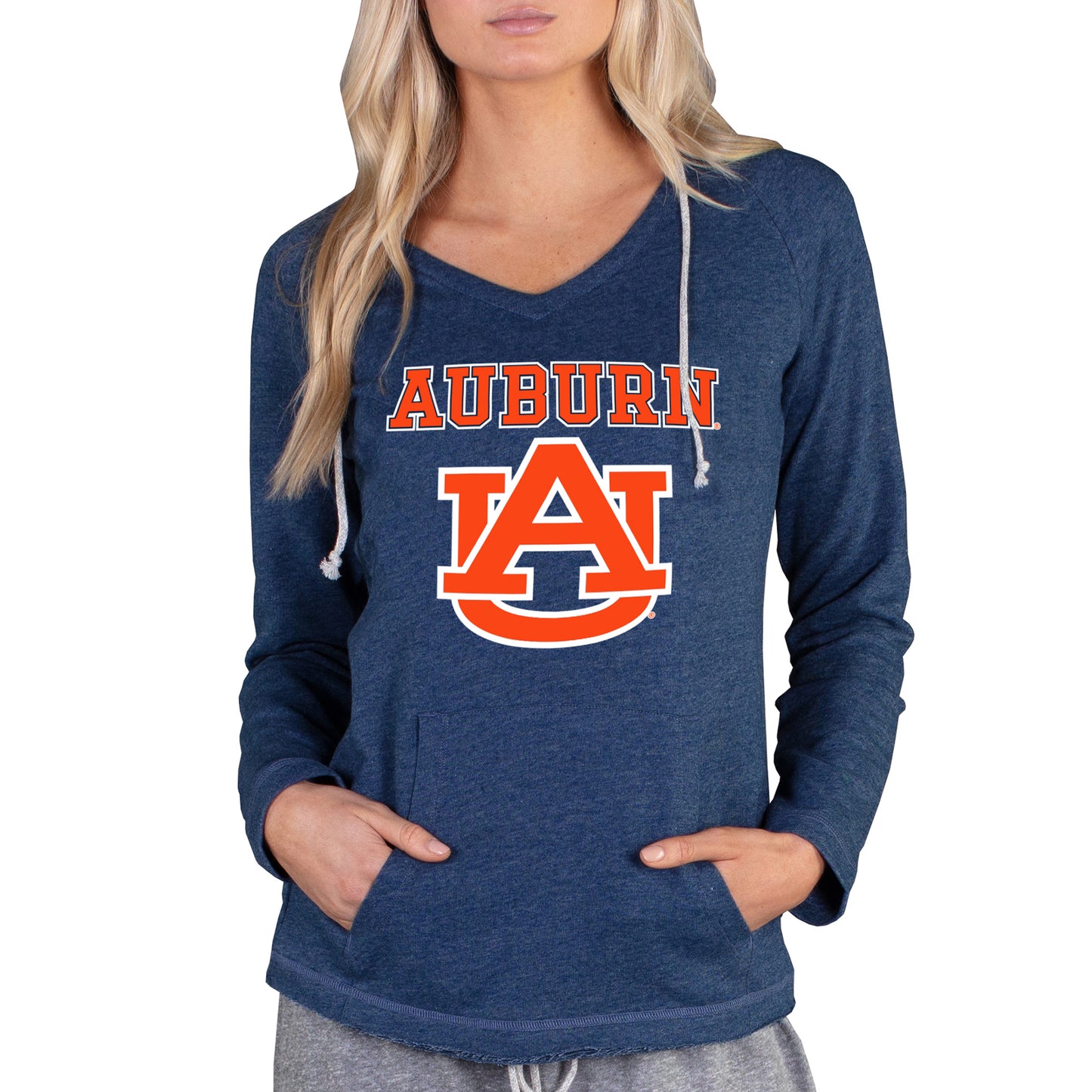 Women's Concepts Sport Navy Auburn Tigers Mainstream Lightweight Terry Pullover Hoodie