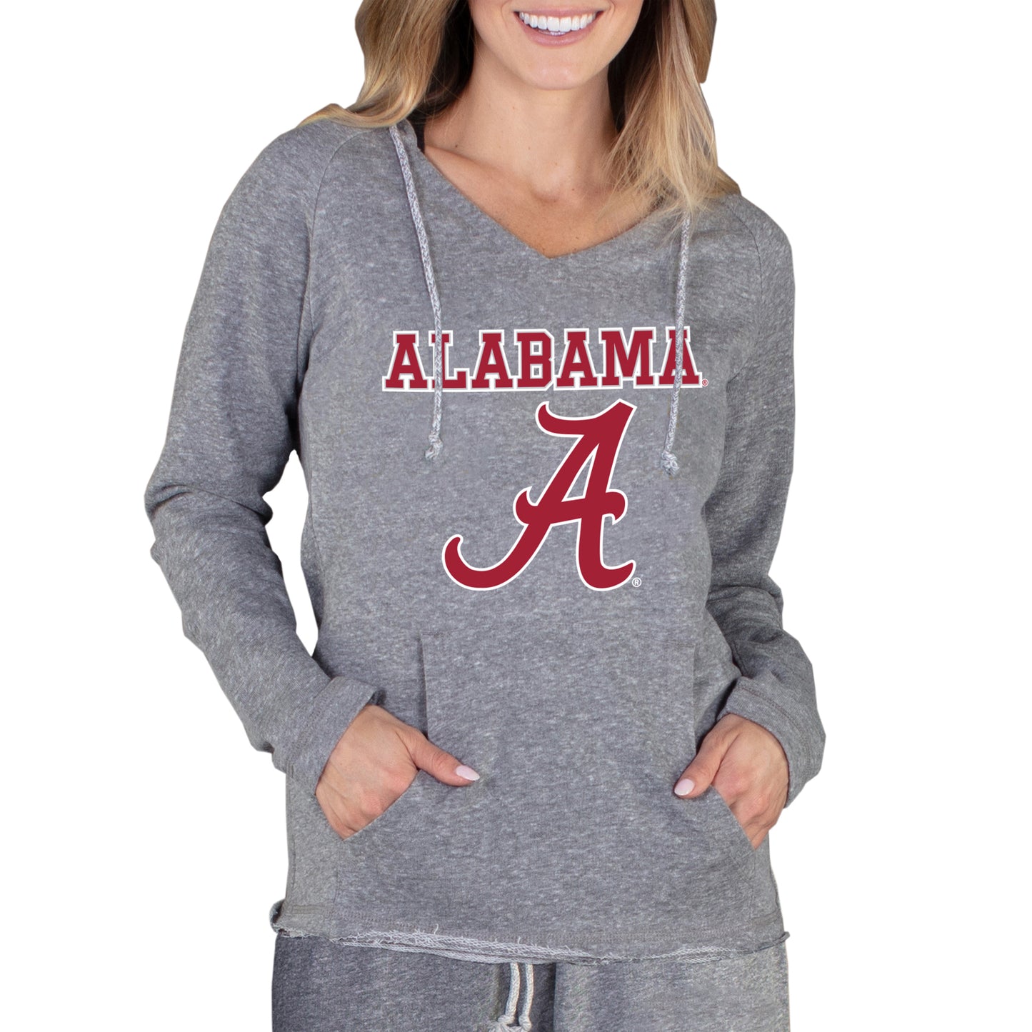 Women's Concepts Sport Gray Alabama Crimson Tide Mainstream Lightweight Terry Pullover Hoodie