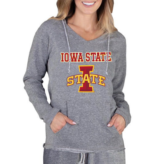 Women's Concepts Sport Gray Iowa State Cyclones Mainstream Lightweight Terry Pullover Hoodie
