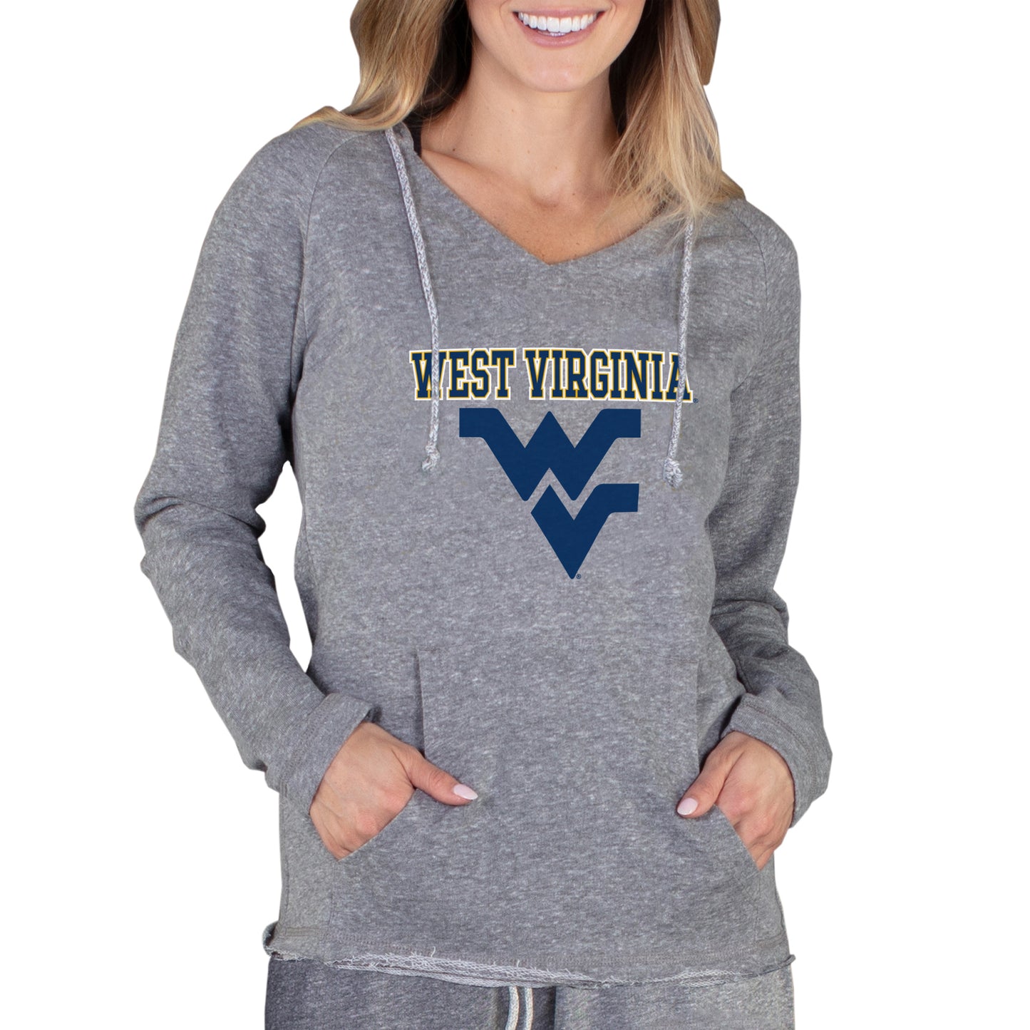 Women's Concepts Sport Gray West Virginia Mountaineers Mainstream Lightweight Terry Pullover Hoodie