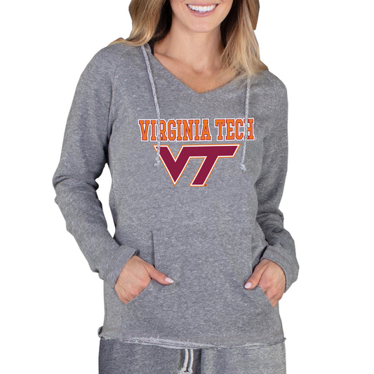 Women's Concepts Sport Gray Virginia Tech Hokies Mainstream Lightweight Terry Pullover Hoodie