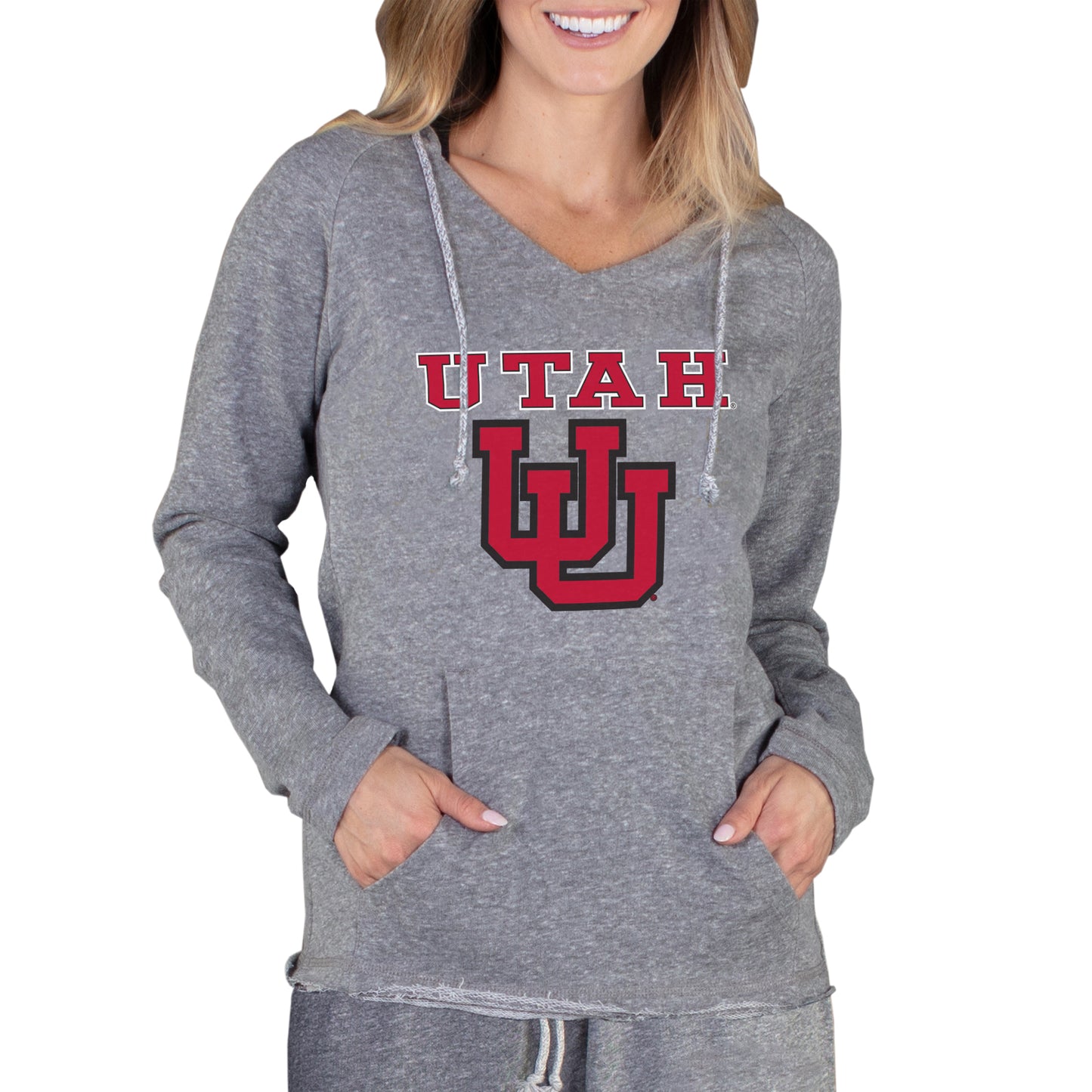 Women's Concepts Sport Gray Utah Utes Mainstream Lightweight Terry Pullover Hoodie