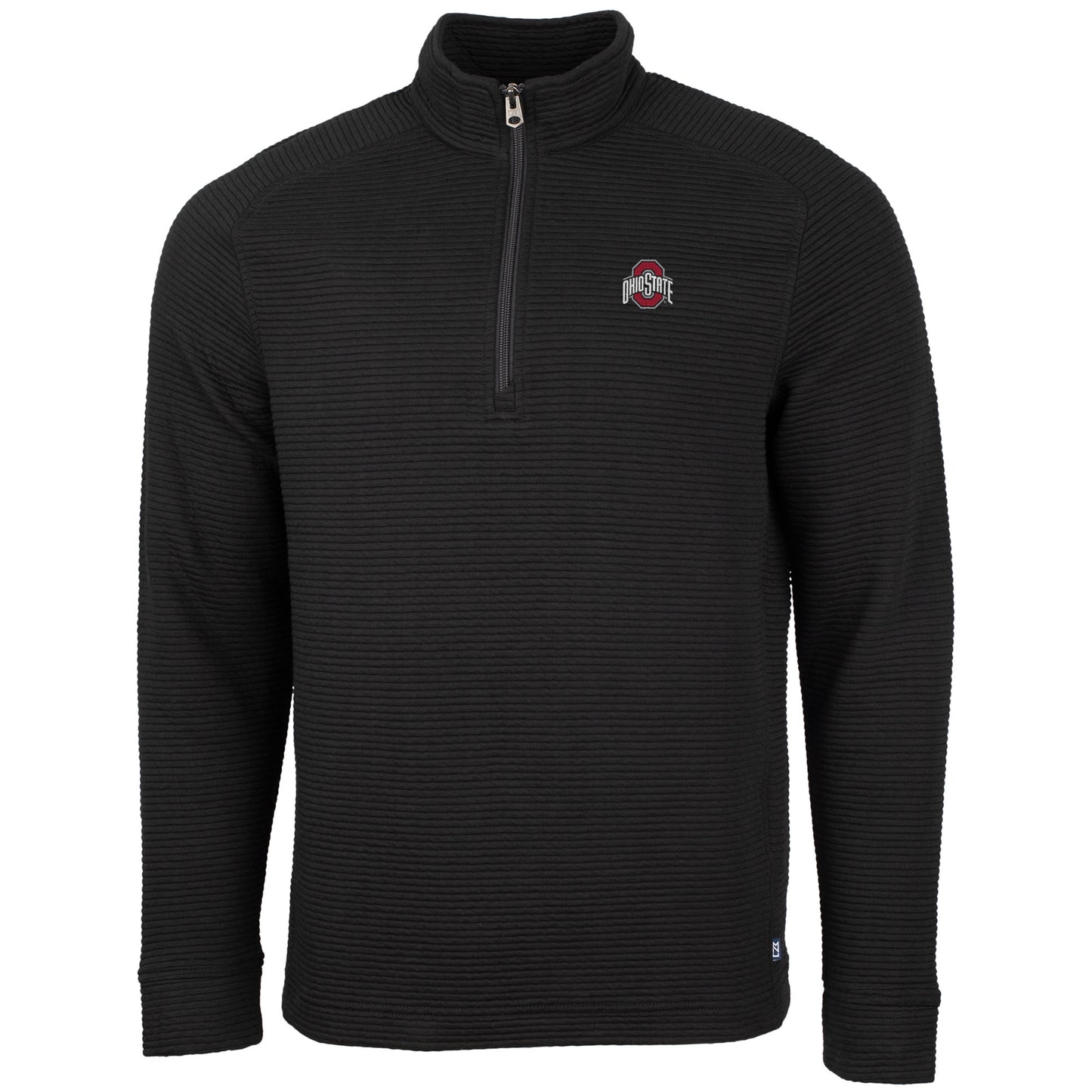 Men's Cutter & Buck Black Ohio State Buckeyes Coastal Half-Zip Pullover Jacket