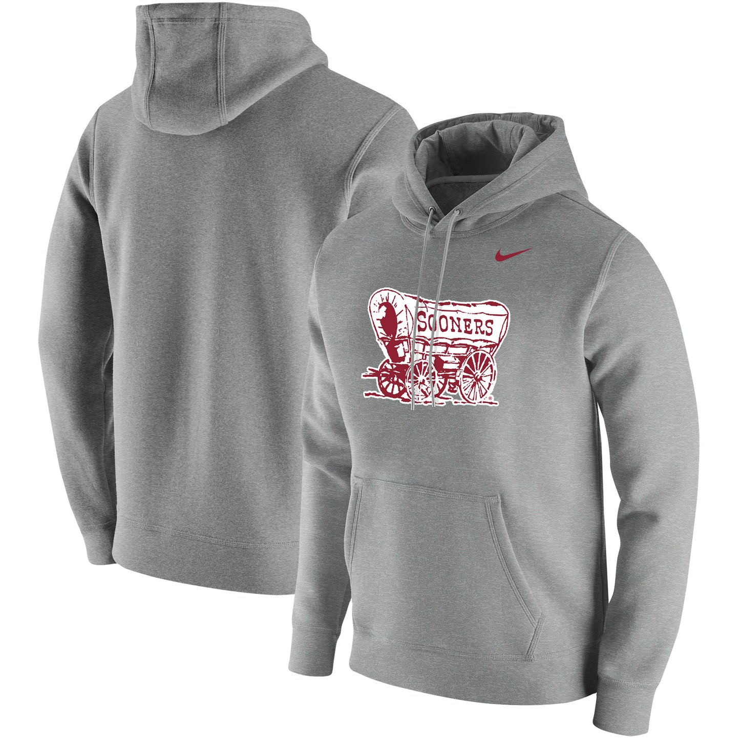 Men's Nike Heathered Gray Oklahoma Sooners Vintage School Logo Pullover Hoodie