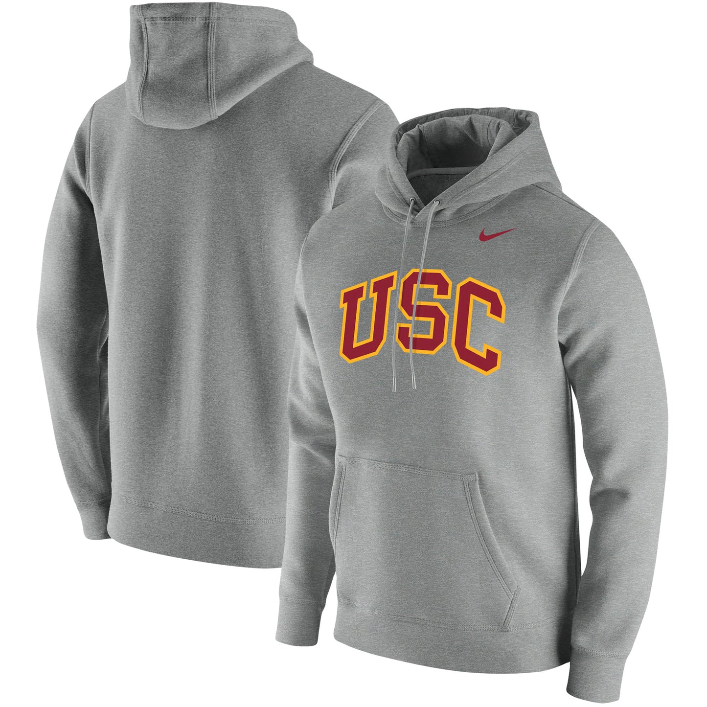 Men's Nike Heathered Gray USC Trojans Vintage School Logo Pullover Hoodie