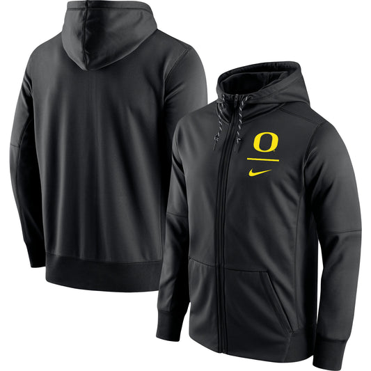 Men's Nike Black Oregon Ducks Logo Stack Performance Full-Zip Hoodie