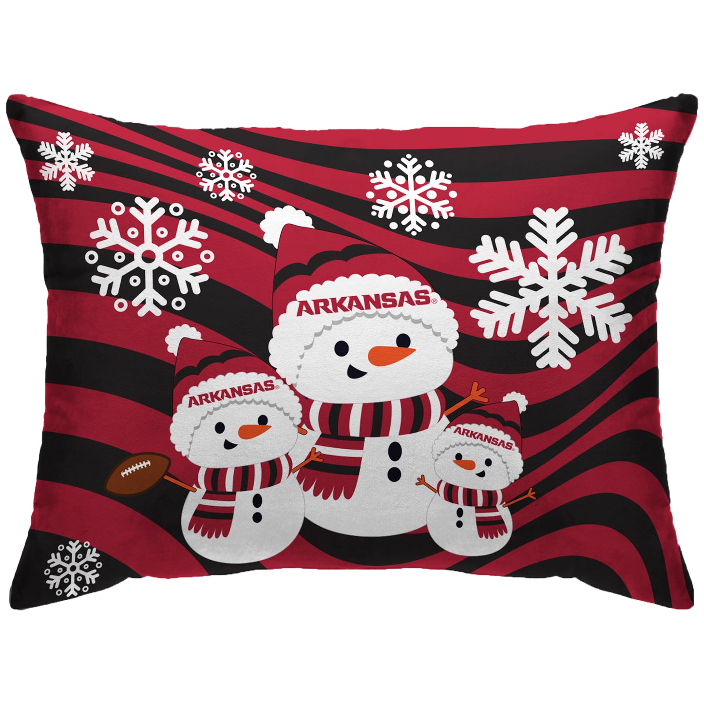 Arkansas Razorbacks 20'' x 26'' Holiday Snowman Bed Pillow