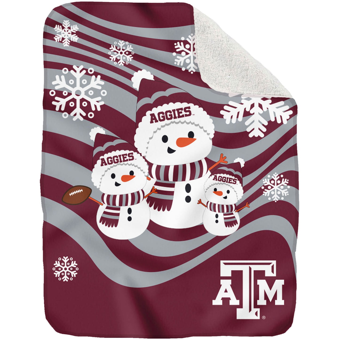 Texas A&M Aggies 50'' x 60'' Snowman Sherpa Blanket