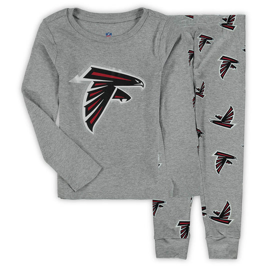 Preschool Gray Atlanta Falcons Long Sleeve T-Shirt & Pants Sleep Set