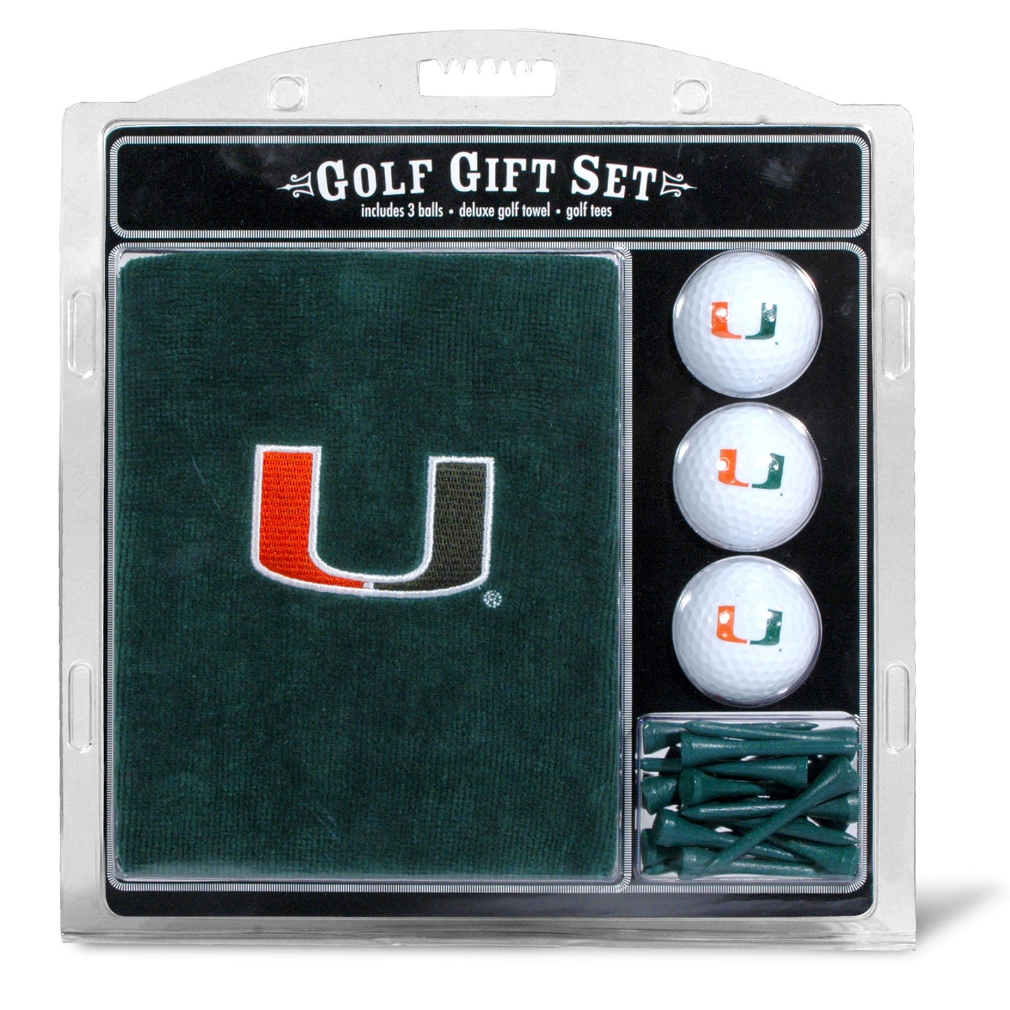Miami Hurricanes Embroidered Golf Gift Set