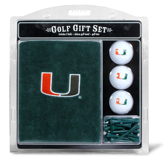 Miami Hurricanes Embroidered Golf Gift Set