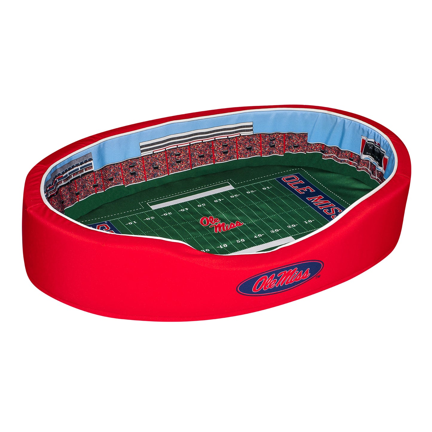 Red/Navy Ole Miss Rebels 38'' x 25'' x 8'' Large Stadium Oval Dog Bed