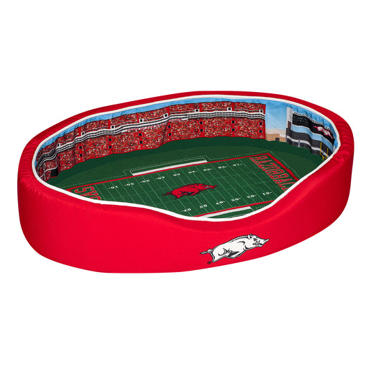 Cardinal/White Arkansas Razorbacks 34'' x 22'' x 7'' Medium Stadium Oval Dog Bed