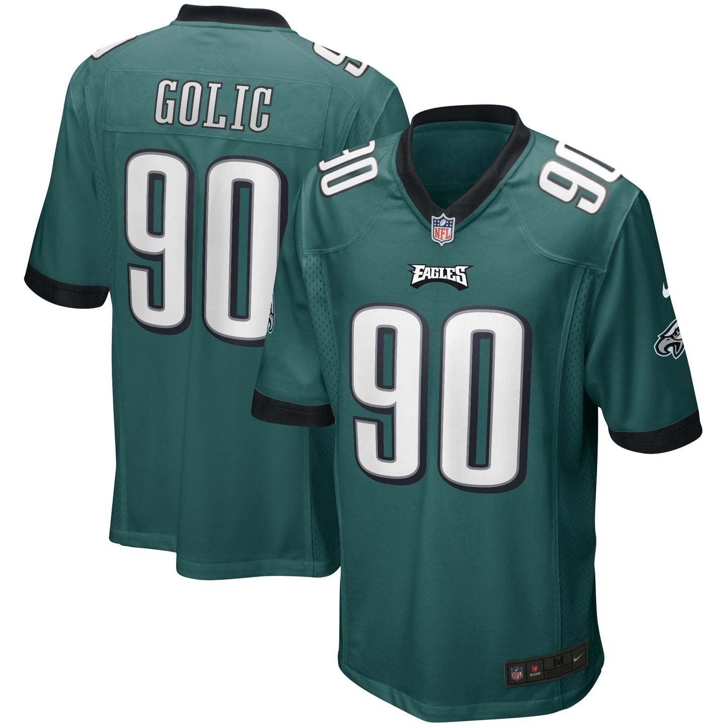 Men's Nike Mike Golic Midnight Green Philadelphia Eagles Game Retired Player Jersey