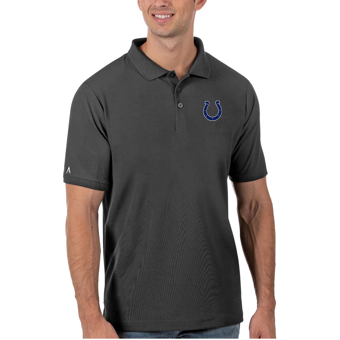 Men's Antigua Charcoal Indianapolis Colts Legacy Pique Polo