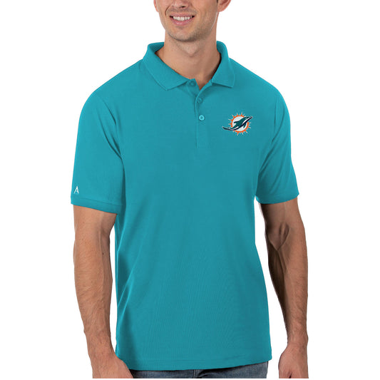 Men's Antigua Aqua Miami Dolphins Legacy Pique Polo