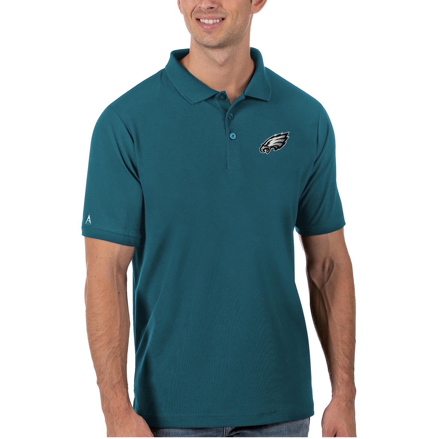 Men's Antigua Midnight Green Philadelphia Eagles Legacy Pique Polo